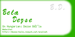 bela dezse business card